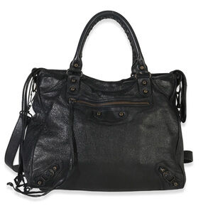 Balenciaga Black Agneau Classic Velo Bag